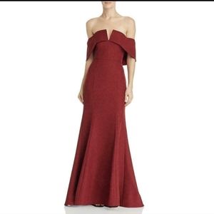 Jarlo Womens 8 Off-Shoulder Burgundy Formal Gown
